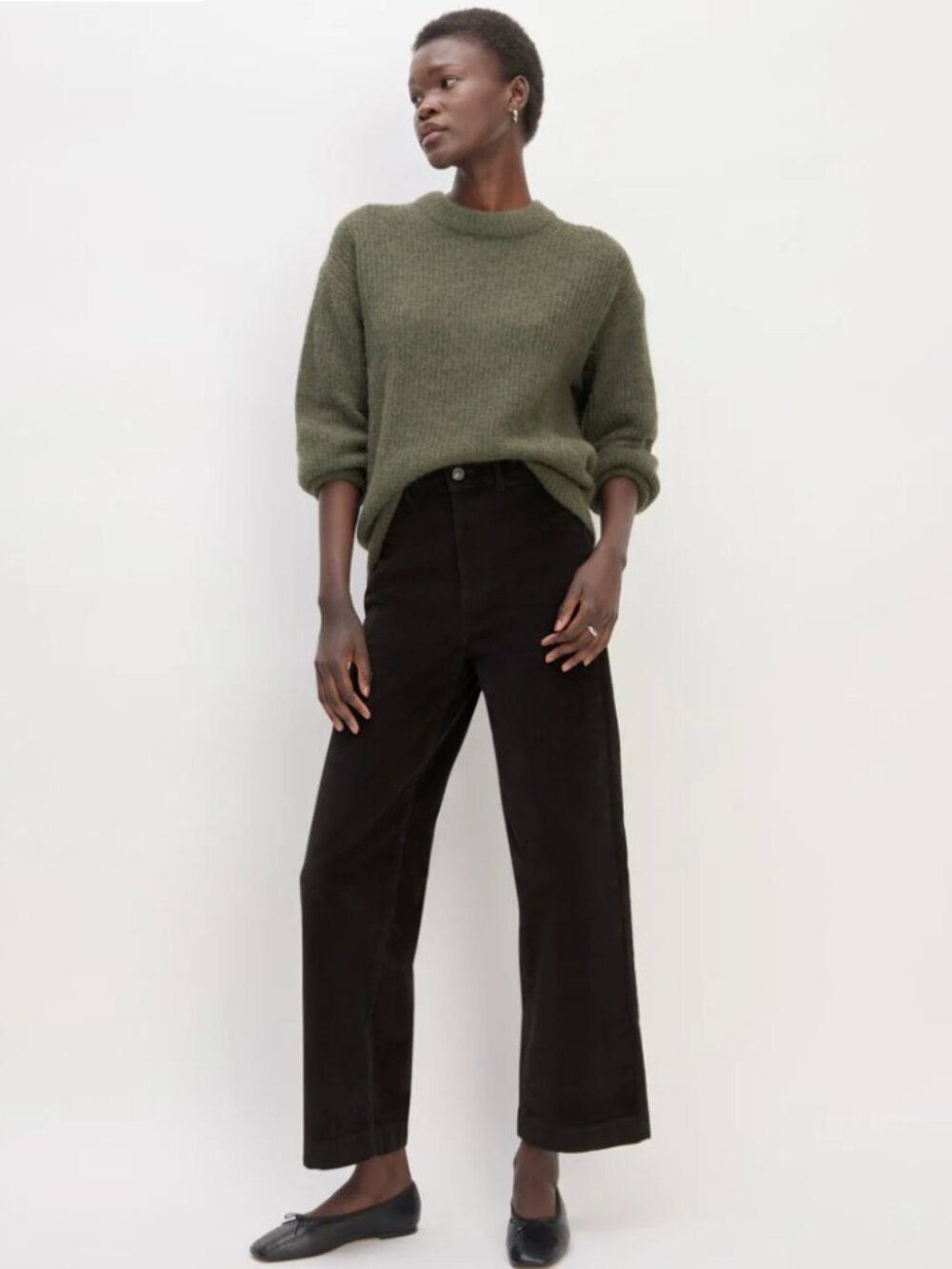 Everlane EUC The Corduroy Wide-Leg Pant | Black - Size 12